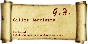 Gilicz Henrietta névjegykártya